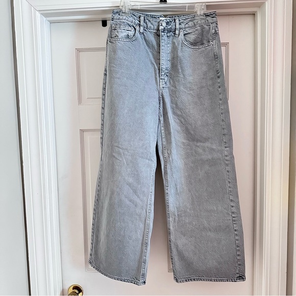 Anthropologie Unpublished NOEMI Light Gray Wide Leg Relaxed Jeans 29 - Picture 1 of 15